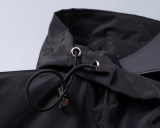 Men's Lightweight Breathable Waterproof Hooded Outdoor Jacket Zip Up Coat with Pocket Nylon Windbreaker 56038