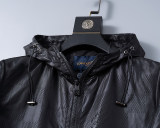 Men's Lightweight Breathable Waterproof Hooded Outdoor Jacket Zip Up Coat with Pocket Nylon Windbreaker 56018