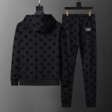 Hooded Cotton Tracksuits Sweatsuits for Men Sweat Track Suits 2 Piece Casual Athletic Jogging Warm Up Full Zip Sportswear Sets 38104