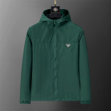Men's Lightweight Breathable Waterproof Hooded Outdoor Jacket Zip Up Coat with Pocket Nylon Windbreaker 56007