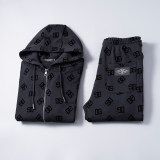 Hooded Cotton Tracksuits Sweatsuits for Men Sweat Track Suits 2 Piece Casual Athletic Jogging Warm Up Full Zip Sportswear Sets 38104