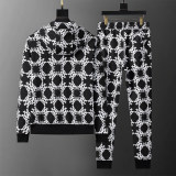 Hooded Cotton Tracksuits Sweatsuits for Men Sweat Track Suits 2 Piece Casual Athletic Jogging Warm Up Full Zip Sportswear Sets 38092