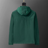 Men's Lightweight Breathable Waterproof Hooded Outdoor Jacket Zip Up Coat with Pocket Nylon Windbreaker 56007