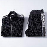 Men's Cotton Tracksuits Outfits Set 2 Piece Jogging Suits Warm Up Sweatsuits Stand Collar Sportswear Track  Suits Sets 38105