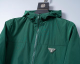 Men's Lightweight Breathable Waterproof Hooded Outdoor Jacket Zip Up Coat with Pocket Nylon Windbreaker 56007