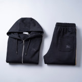 Hooded Cotton Tracksuits Sweatsuits for Men Sweat Track Suits 2 Piece Casual Athletic Jogging Warm Up Full Zip Sportswear Sets 38089