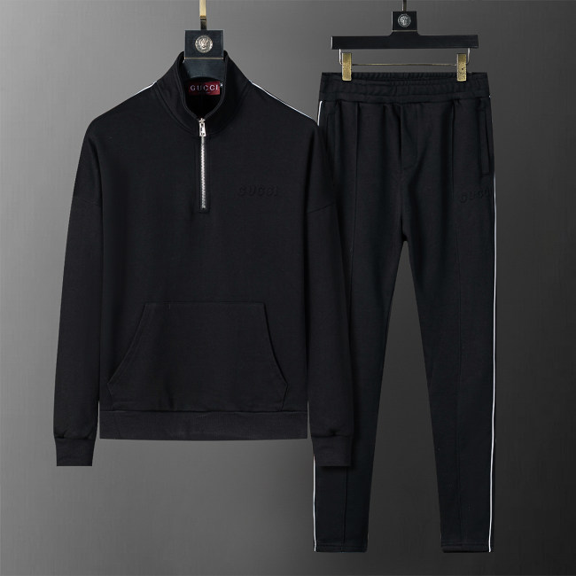 Men's Cotton Tracksuits Outfits Set 2 Piece Jogging Suits Warm Up Sweatsuits Stand Collar Sportswear Track  Suits Sets 38106
