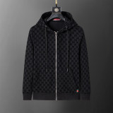 Hooded Cotton Tracksuits Sweatsuits for Men Sweat Track Suits 2 Piece Casual Athletic Jogging Warm Up Full Zip Sportswear Sets 38096