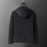 Men's Lightweight Breathable Waterproof Hooded Outdoor Jacket Zip Up Coat with Pocket Nylon Windbreaker 56008