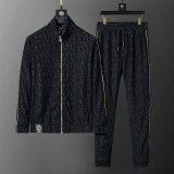 Men's Cotton Tracksuits Outfits Set 2 Piece Jogging Suits Warm Up Sweatsuits Stand Collar Sportswear Track  Suits Sets 38098
