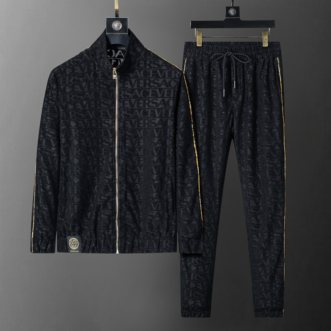 Men's Cotton Tracksuits Outfits Set 2 Piece Jogging Suits Warm Up Sweatsuits Stand Collar Sportswear Track  Suits Sets 38098
