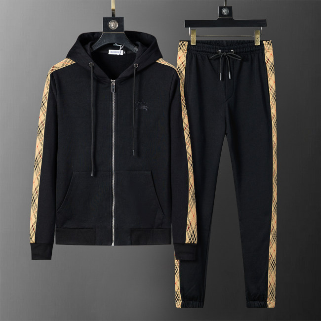 Hooded Cotton Tracksuits Sweatsuits for Men Sweat Track Suits 2 Piece Casual Athletic Jogging Warm Up Full Zip Sportswear Sets 38089