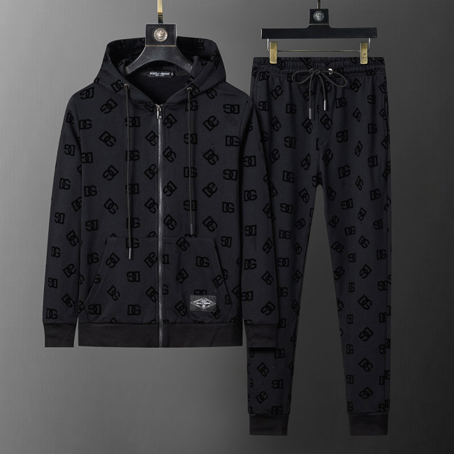 Hooded Cotton Tracksuits Sweatsuits for Men Sweat Track Suits 2 Piece Casual Athletic Jogging Warm Up Full Zip Sportswear Sets 38104