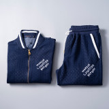 Men's Cotton Tracksuits Outfits Set 2 Piece Jogging Suits Warm Up Sweatsuits Stand Collar Sportswear Track  Suits Sets 38103