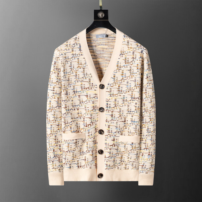 Men's Slim Fit Knitted Cardigan Sweater Soft Ribbing Edge 5018