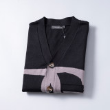 Men's Slim Fit Knitted Cardigan Sweater Soft Ribbing Edge 5003