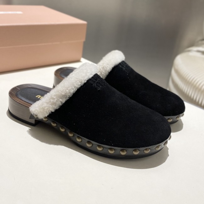 Original Suede Clogs （3cm heel）Wool-blend lining