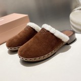 Original Suede Clogs （3cm heel）Wool-blend lining