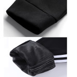 Men's Embroidered Logo Cotton Padded Pants Black