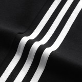 Men's Embroidered Logo Cotton Padded Pants Black