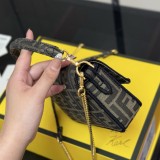 Original Baguette Mini Brown FF jacquard fabric bag