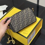 Original Baguette Mini Brown FF jacquard fabric bag