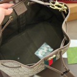 Original Ophidia Bucket Bag GG Supreme Canvas Leather Trim Drawstring 841313