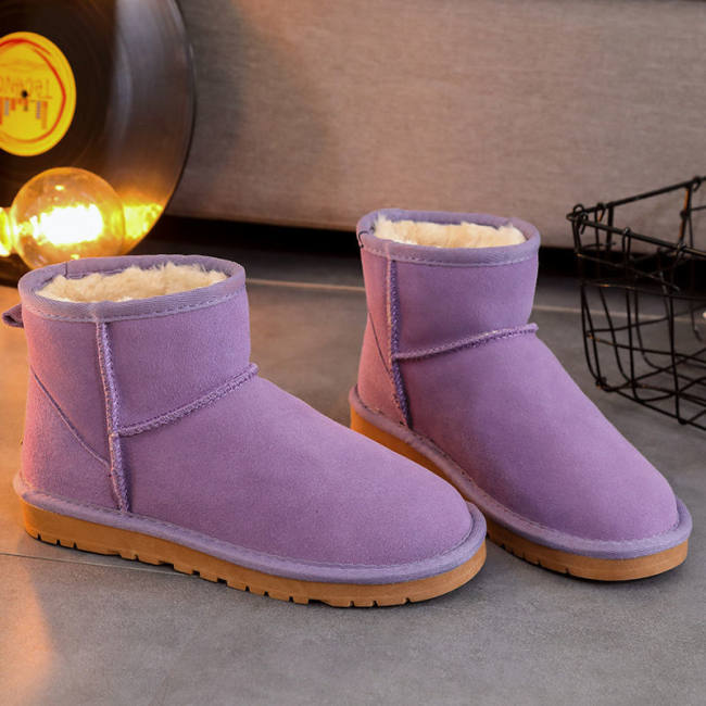 5A Classic Short Shearling Lined Winter Snow Boots - Purple