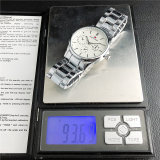 5A 7224TMFL Stainless Steel Quartz Watch - White Dial Three-Eye Design
