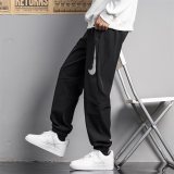 Tech Fleece Joggers Reflective Logo 75D Nylon 4-Way Stretch Cuffed Ankle Men Black DJ9306