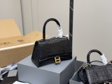 Original Hourglass Bag Crocodile Print Calf Leather Top Handle Shoulder Bag