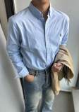 5A 2212 unisex Classic Fit Linen-Cotton Shirt