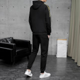 5A Men's 3-Piece Tracksuit Tencel Roma Hoodie Jogger Set Gold Print