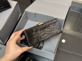 Original Hourglass Bag Crocodile Print Calf Leather Top Handle Shoulder Bag