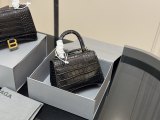 Original Hourglass Bag Crocodile Print Calf Leather Top Handle Shoulder Bag