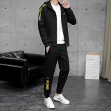 5A Men's 3-Piece Tracksuit Tencel Roma Hoodie Jogger Set Gold Print