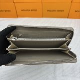 Women's Zippy Silver Hardware Printed Perforated Design Calfskin Wallet apricot M61867