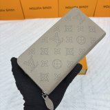 Women's Zippy Silver Hardware Printed Perforated Design Calfskin Wallet apricot M61867