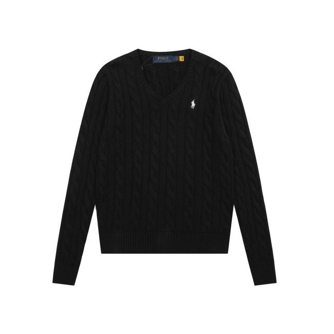 Original Women Cable-Knit Cotton V-Neck Jumper