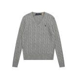 Original Women Cable-Knit Cotton V-Neck Jumper