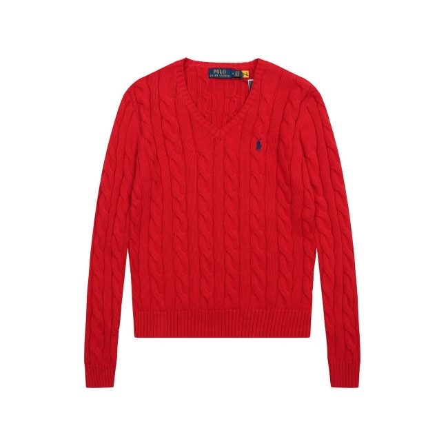 Original Women Cable-Knit Cotton V-Neck Jumper