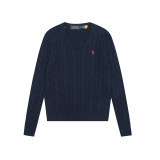 Original Women Cable-Knit Cotton V-Neck Jumper