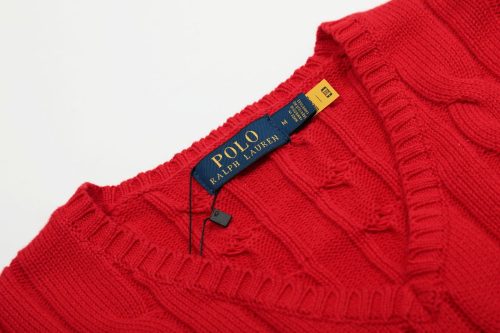 Original Women Cable-Knit Cotton V-Neck Jumper