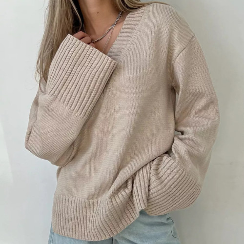V-Neck Knit Sweater