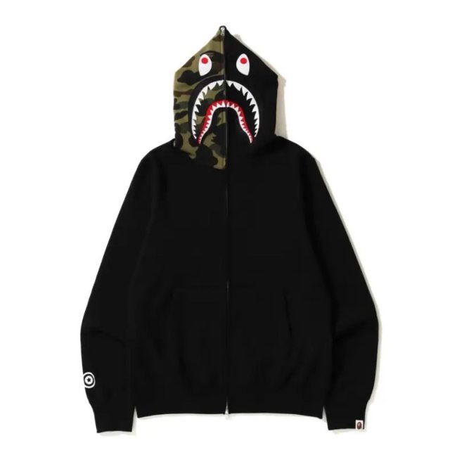 Big ABC Camo Shark Full Zip Hoodie Cotton