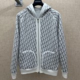 Original Jacquard Cashmere Hoodie Reversible Knit Hooded Sweatshirt Oblique
