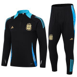 adult Argentina national football team 2024-2025 Mens Soccer Jersey Quick Dry Casual long Sleeve trousers suit black