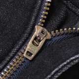 Thermal Fleece Lined Jeans Black Stretch Slim Fit Warm Winter Trousers
