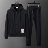 Hooded Cotton Tracksuits Sweatsuits for Men Sweat Track Suits 2 Piece Casual Athletic Jogging Warm Up Full Zip Sportswear Sets