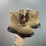 5A Kids Zippered Martin Boots Warm Fleece Lined Children's Winter Short Boots Light Brown
